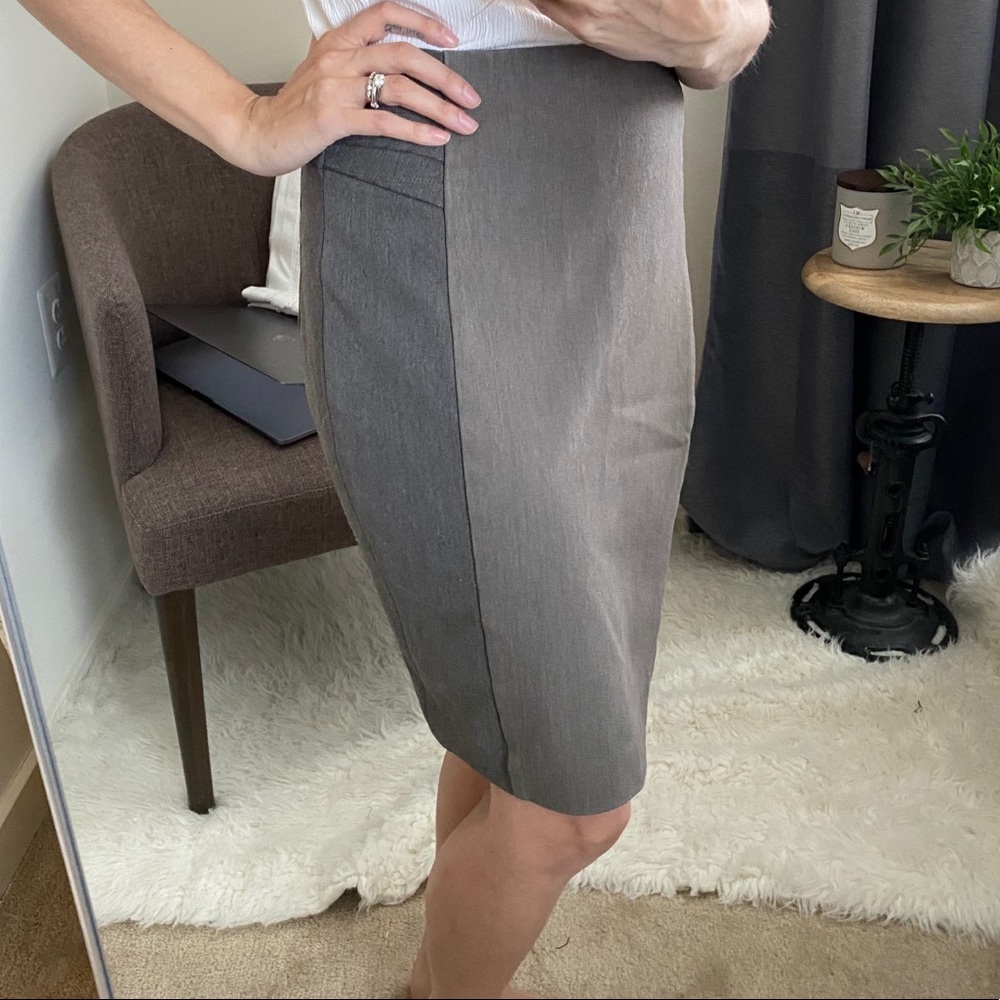 Express Pleated Color Block Lined Pencil Skirt 2